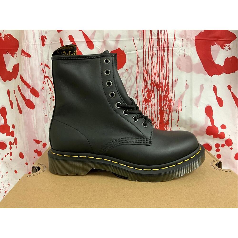 Dr. Martens Women's Lace-Up Boot Combat, Black Nappa - US Size 7